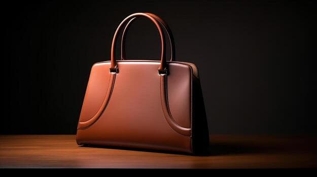 Luxury leather handbag on a minimalist backdrop