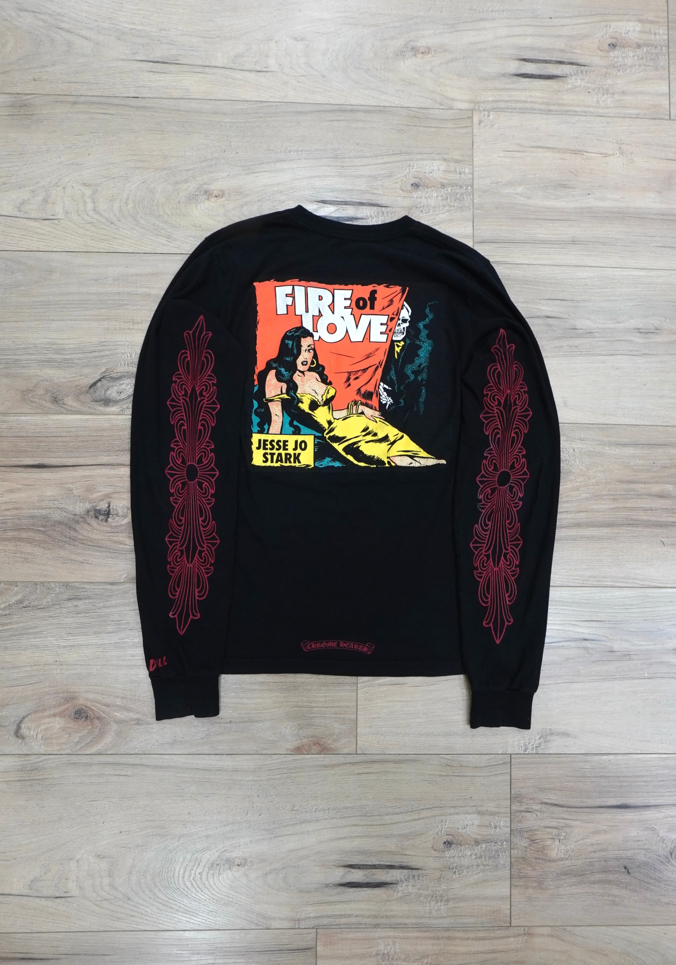 Chrome Hearts x Deadly Doll Fire of Love Horseshoe Floral Long-Sleeve