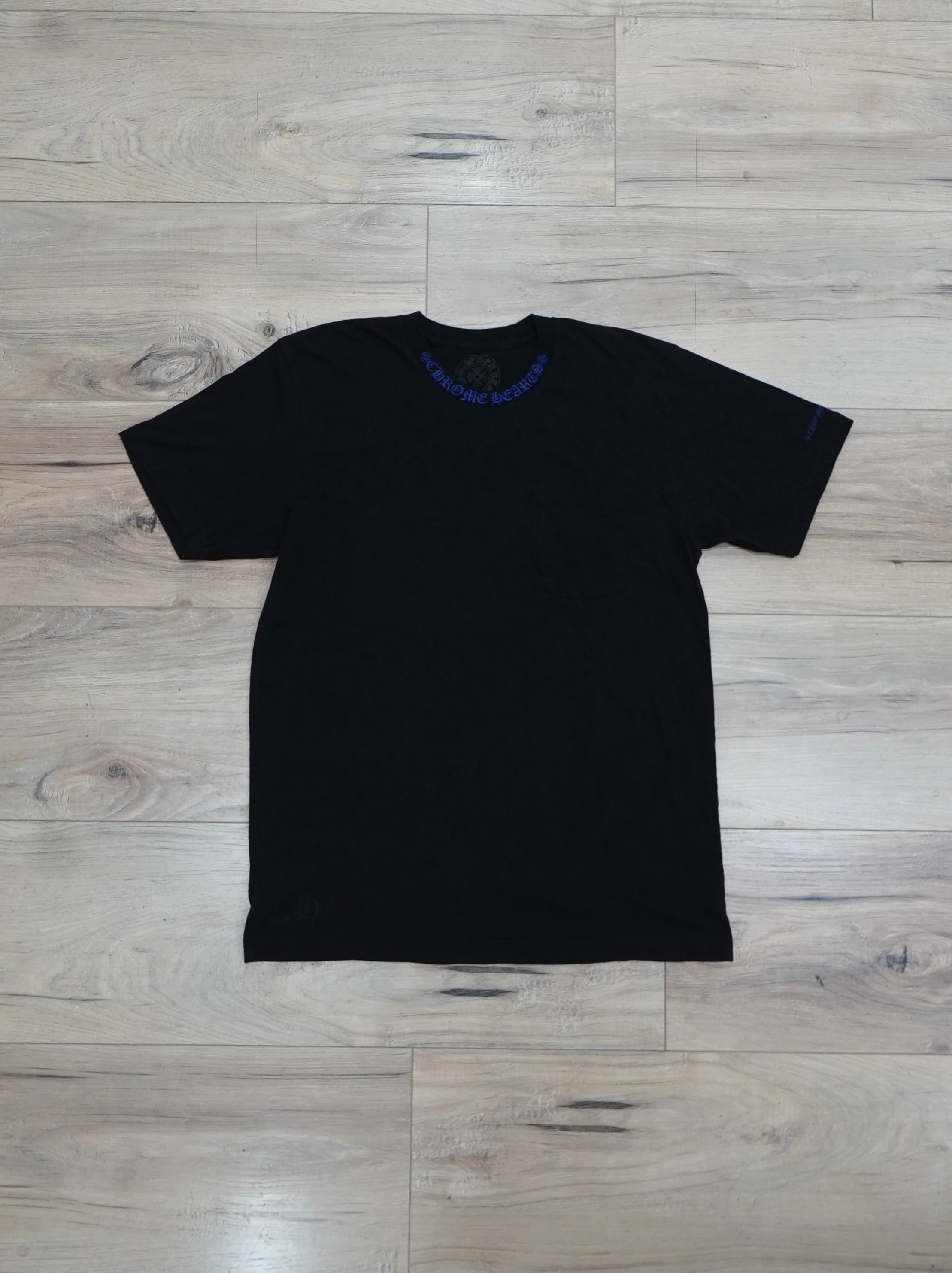 Chrome Hearts Blue Neck Print Logo T-Shirt