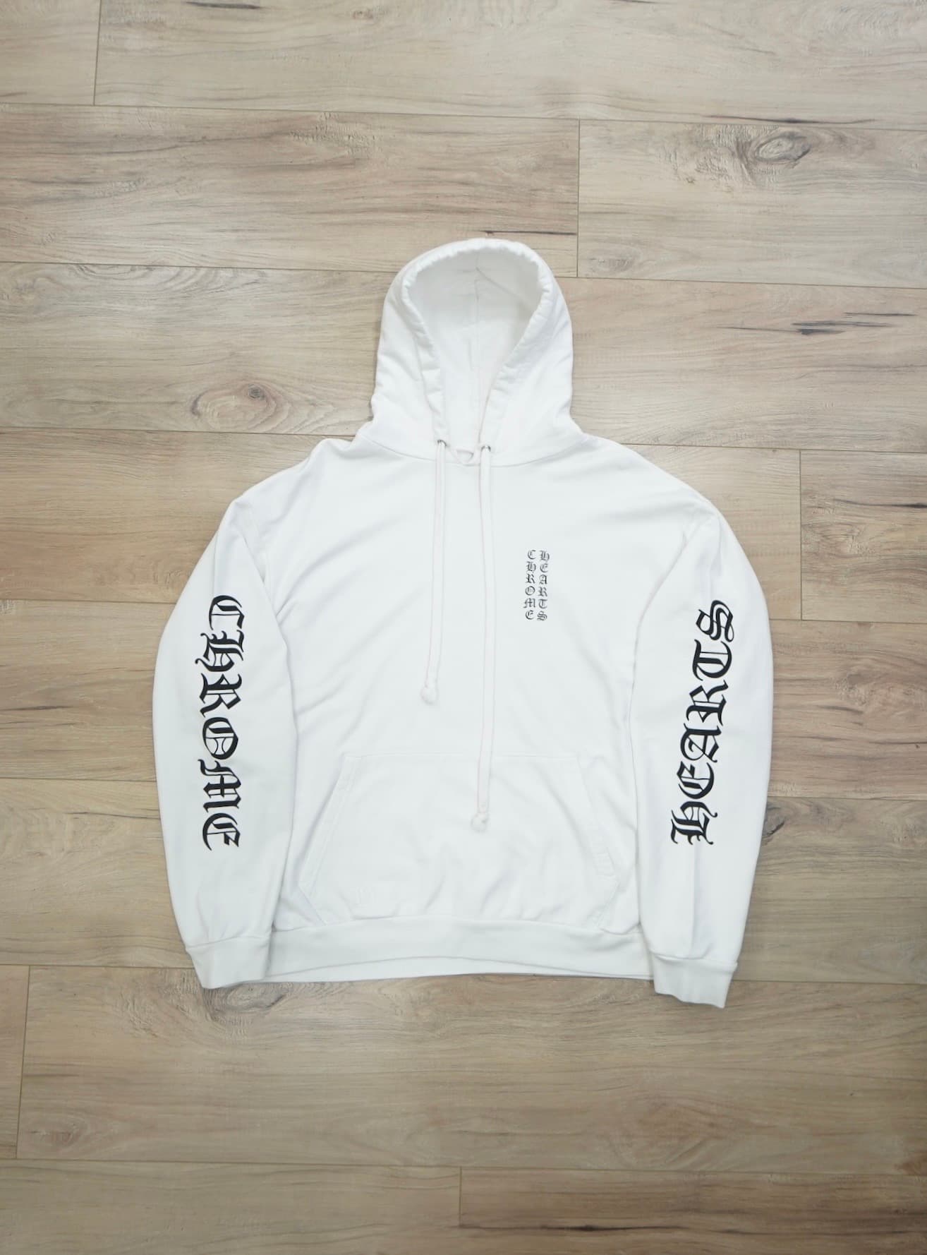 Chrome Hearts Vertical Logo White Hoodie