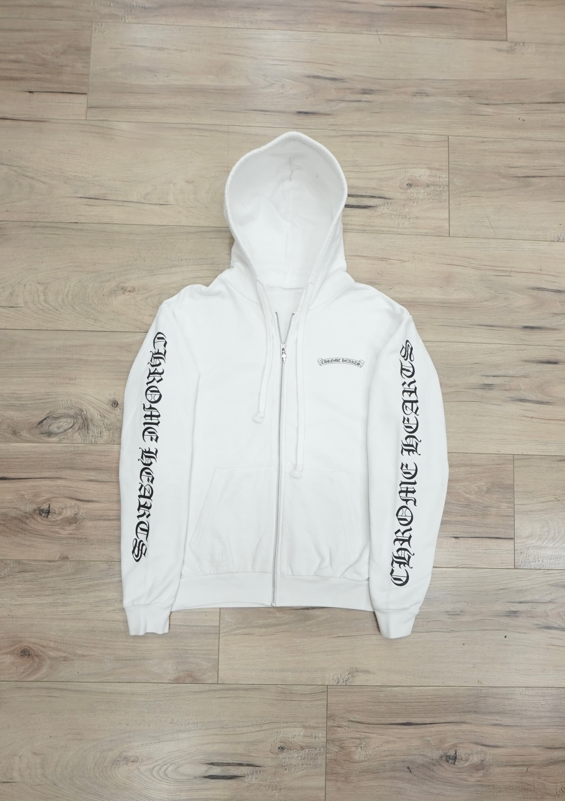 Chrome Hearts Scroll Logo Zip Up Hoodie