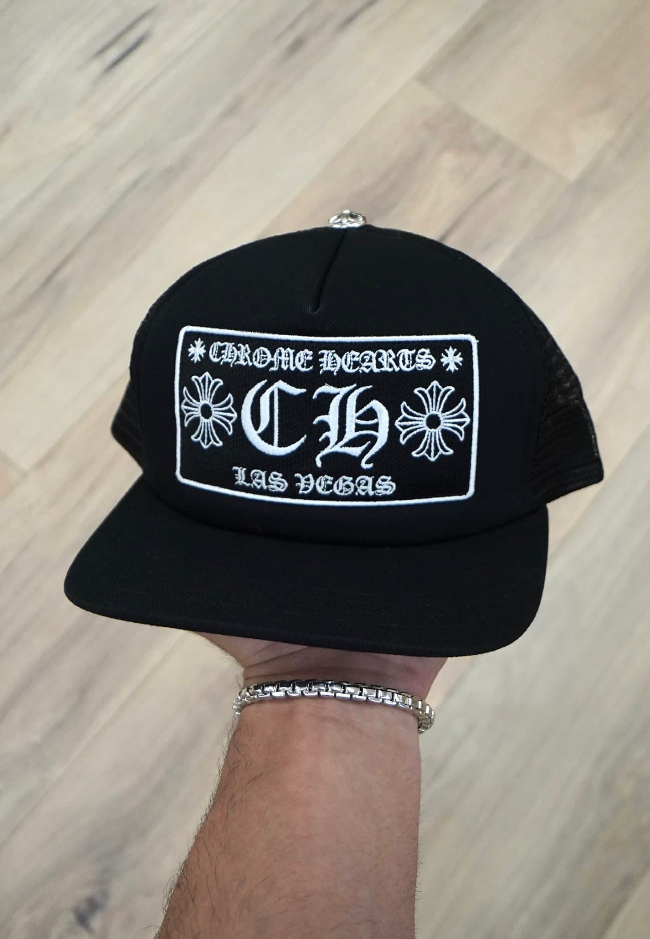 Chrome Hearts Black Trucker Hat 'Las Vegas' Exclusive