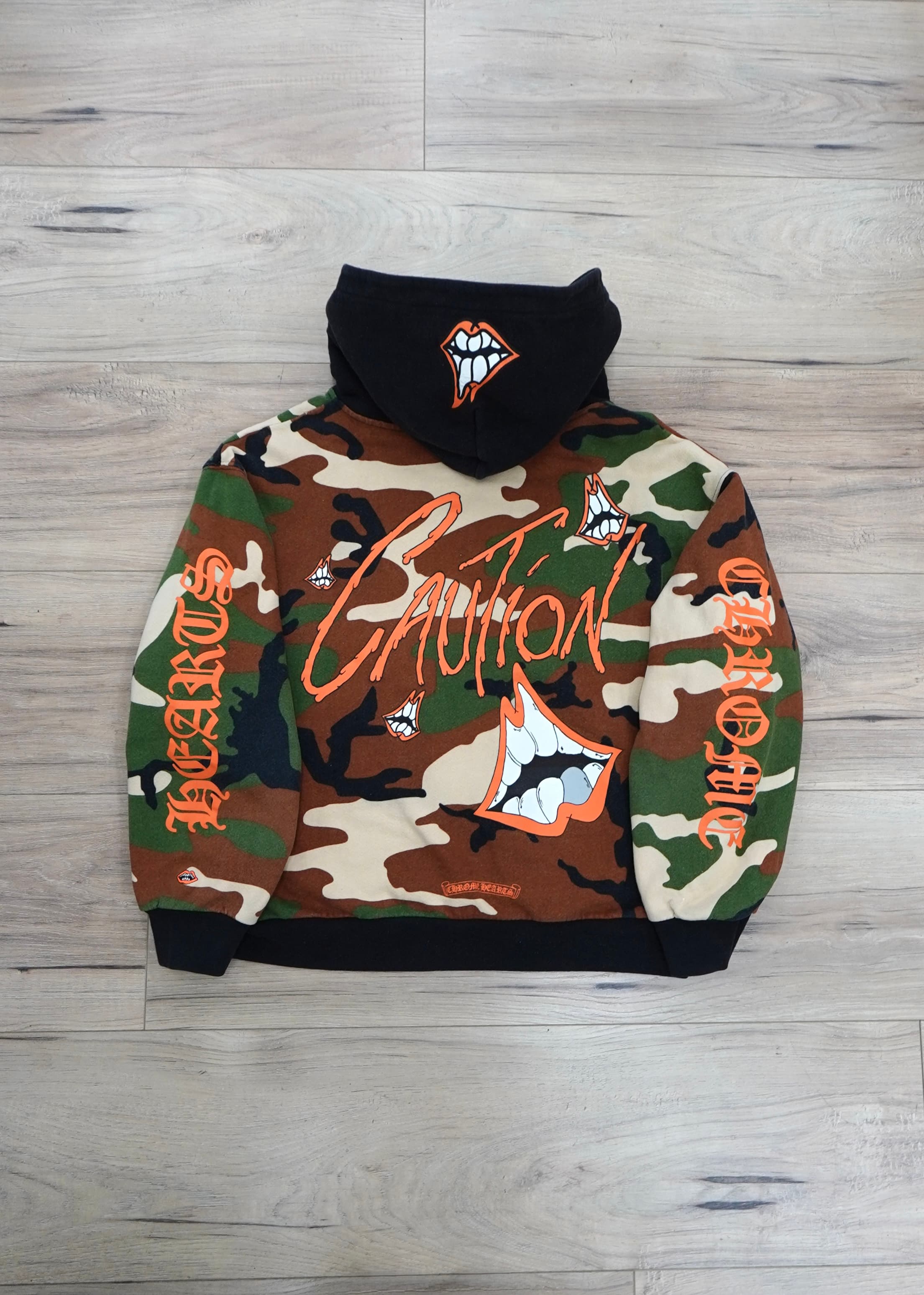 Chrome Hearts x Matty Boy Camo Caution Thermal Zip Up Hoodie