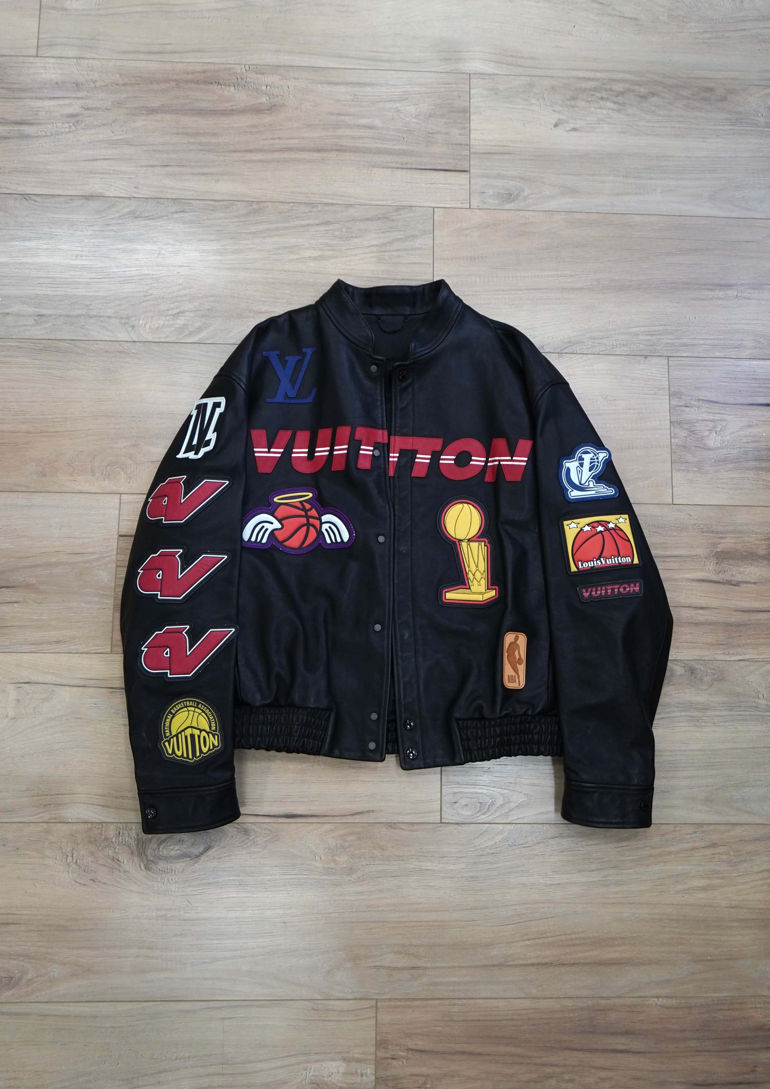 Louis Vuitton × NBA Logos Leather Hero Jacket