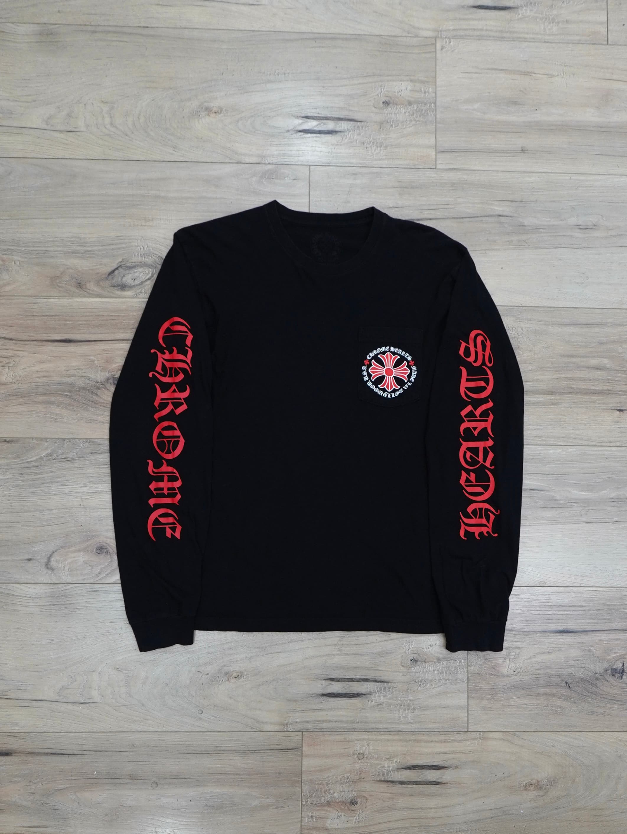 Chrome Hearts Made In Hollywood Red Plus Cross Long-Sleeve