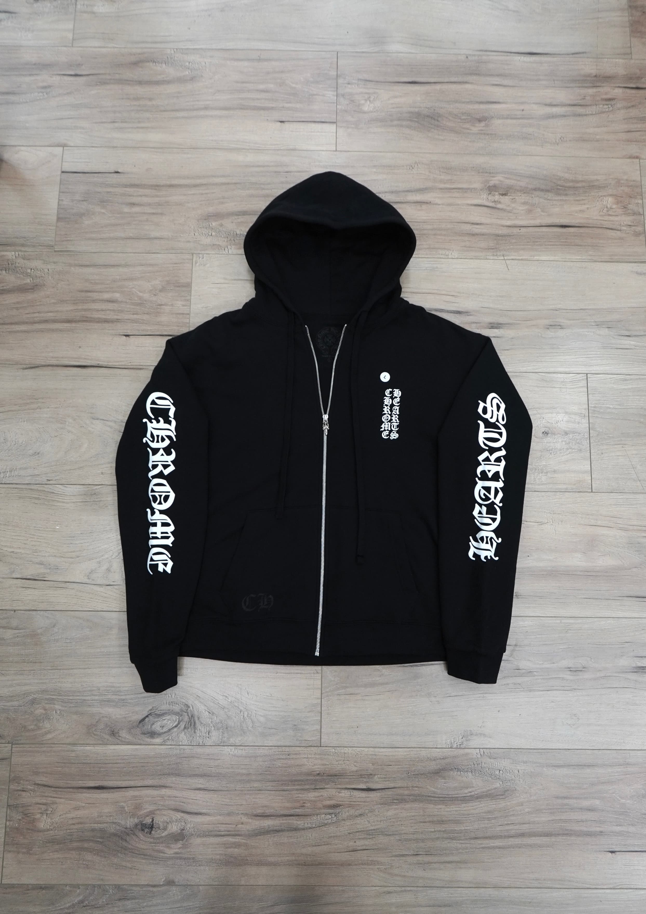 Chrome Hearts Vertical Logo Thermal Zip Up Hoodie